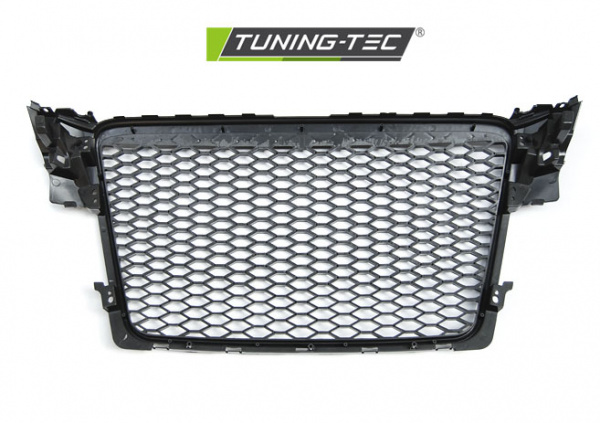 Upgrade Sportgrill / Kühlergrill für Audi A4 B8 (8K) 08-11 Hochglanz schwarz in Wabendesign